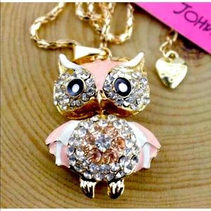 New BetseyJohnson Enamel Crystal Pendant Necklace